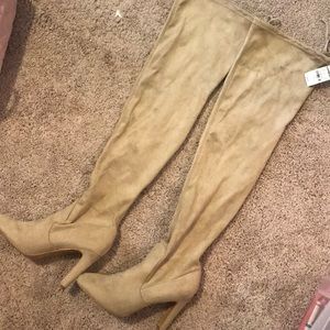 Express over the knee high heeled boots